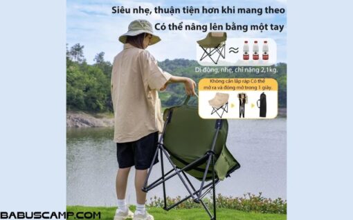 Ghế Camping gấp gọn có thể điều chỉnh độ cao